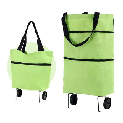 🛒 600D Oxford Fabric Rolling Cart – Expandable, Waterproof & Quiet, Holds Up to 10kg