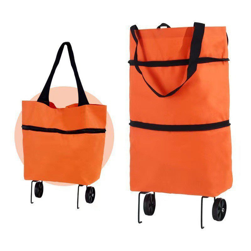 🛒 600D Oxford Fabric Rolling Cart – Expandable, Waterproof & Quiet, Holds Up to 10kg