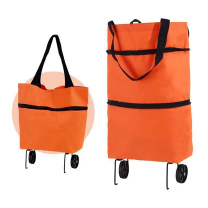 🛒 600D Oxford Fabric Rolling Cart – Expandable, Waterproof & Quiet, Holds Up to 10kg