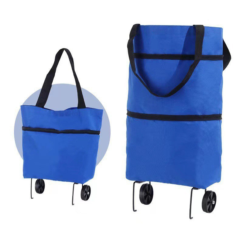 🛒 600D Oxford Fabric Rolling Cart – Expandable, Waterproof & Quiet, Holds Up to 10kg