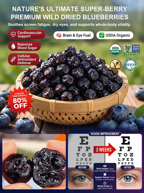 🫐 Premium Unsweetened Dried Blueberries — No Added Sugar, Naturally Rich in Flavonoids