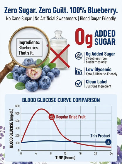 🫐 Premium Unsweetened Dried Blueberries — No Added Sugar, Naturally Rich in Flavonoids