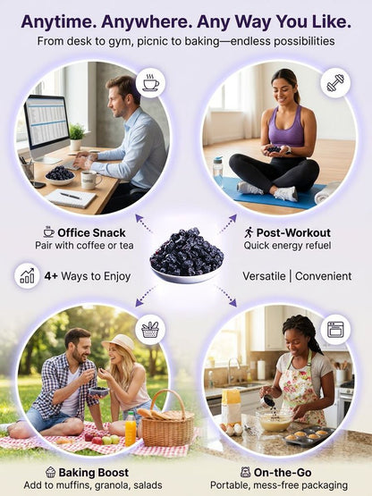 🫐 Premium Unsweetened Dried Blueberries — No Added Sugar, Naturally Rich in Flavonoids