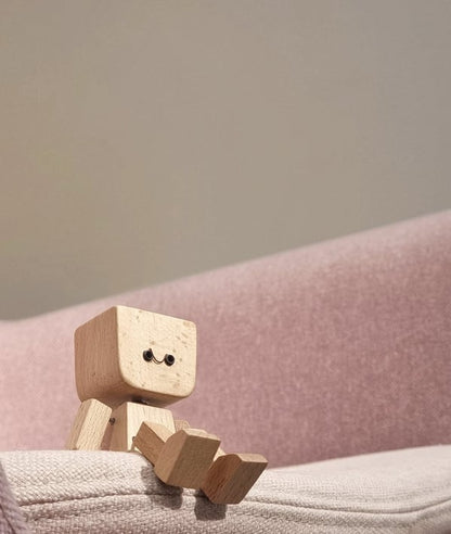 🪵Wooden Decorative Figure | Movable Rocking Design, Interchangeable Faces, Art Tabletop Ornament