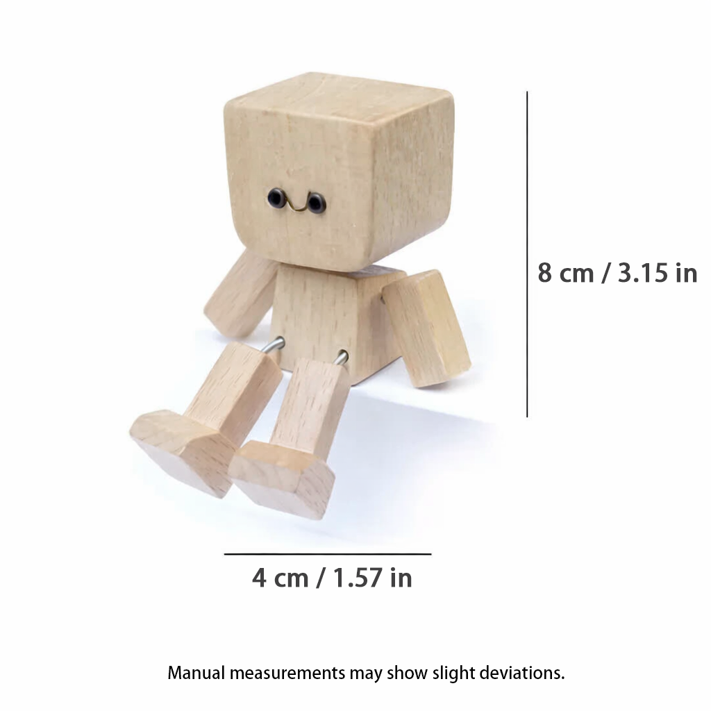🪵Wooden Decorative Figure | Movable Rocking Design, Interchangeable Faces, Art Tabletop Ornament