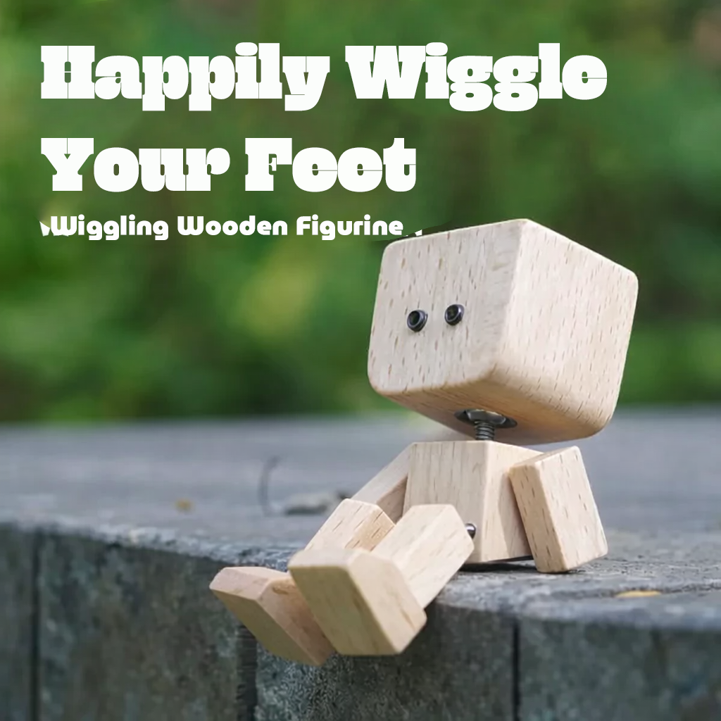 🪵Wooden Decorative Figure | Movable Rocking Design, Interchangeable Faces, Art Tabletop Ornament