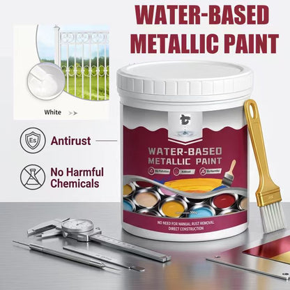 Rust Converter Metallic Paint – One coat stops rust, no sanding, no fumes. 🔨🛡️