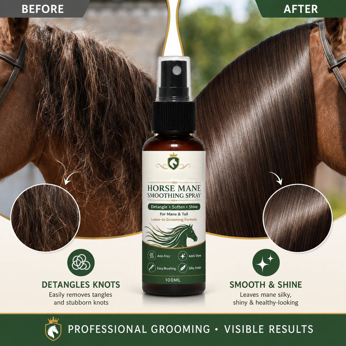 Horse Mane and Tail Smoothing Spray