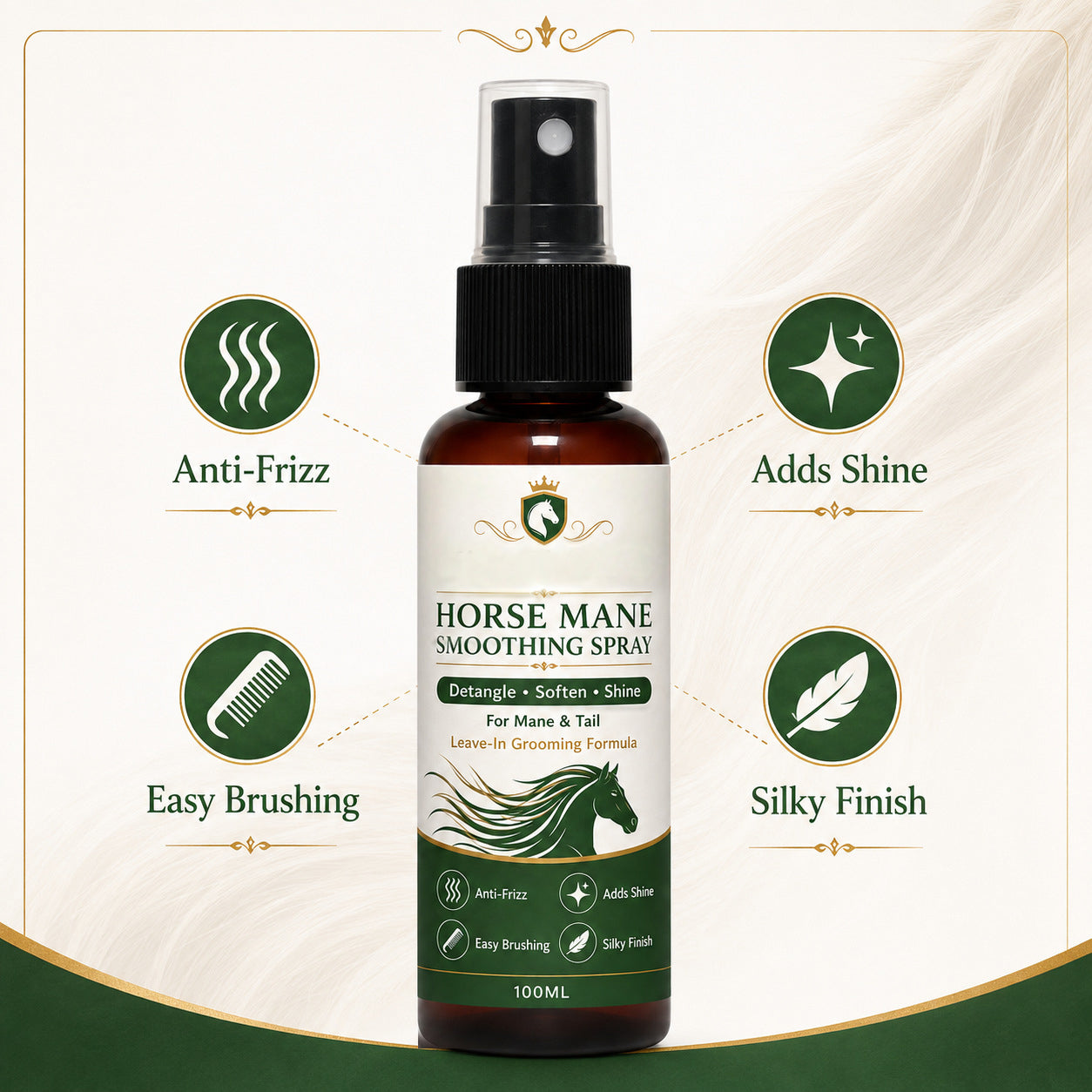 Horse Mane and Tail Smoothing Spray
