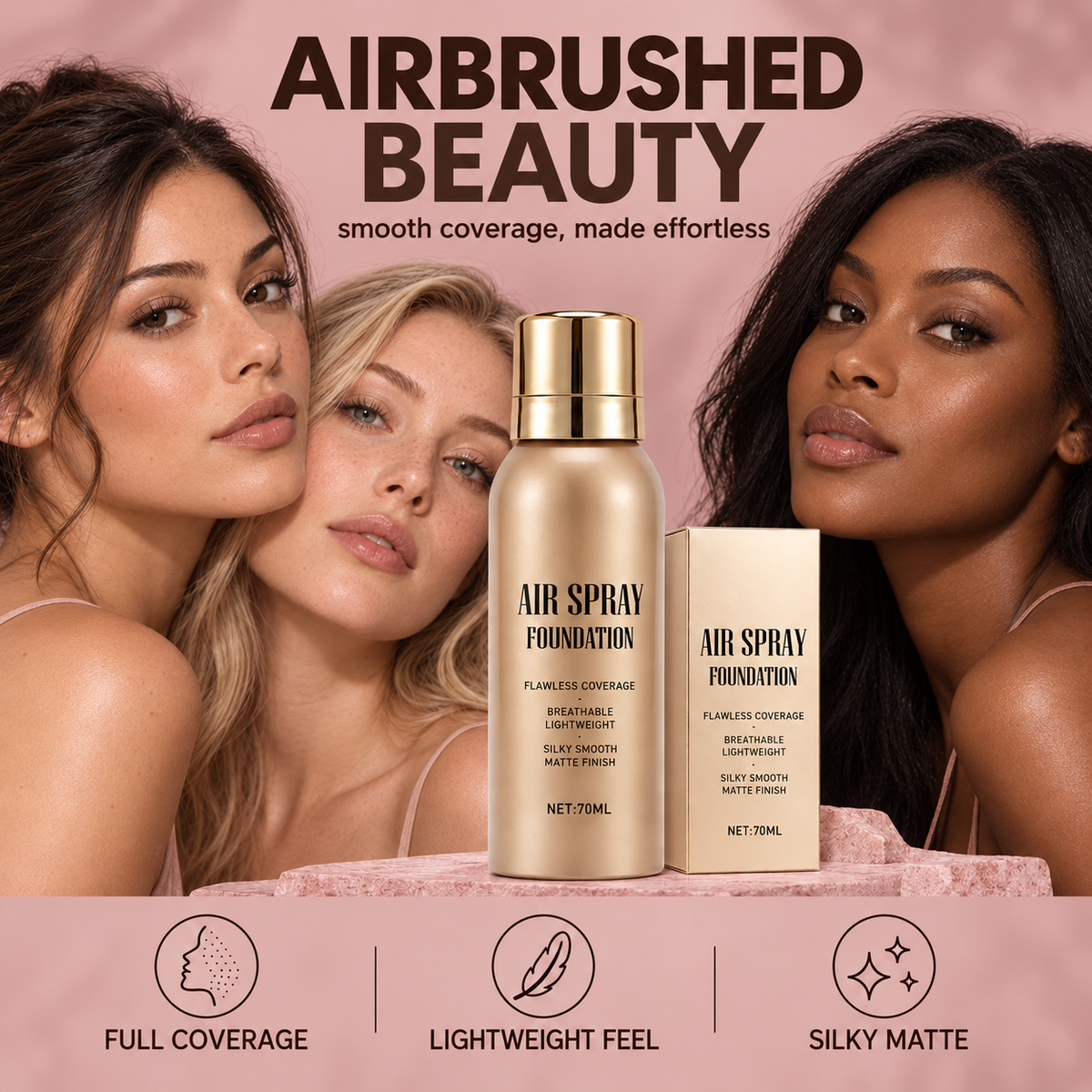 💄✨ Air Spray Foundation – flawless full coverage, waterproof & sweatproof. 💋💖