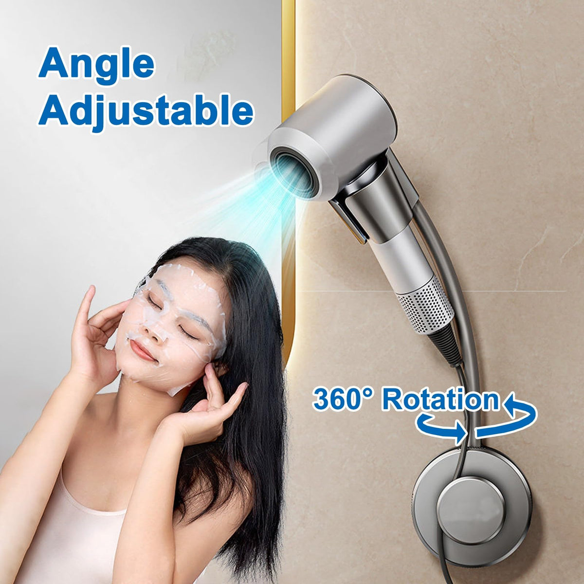 💈 Hands-Free Rotating Hair Dryer Holder