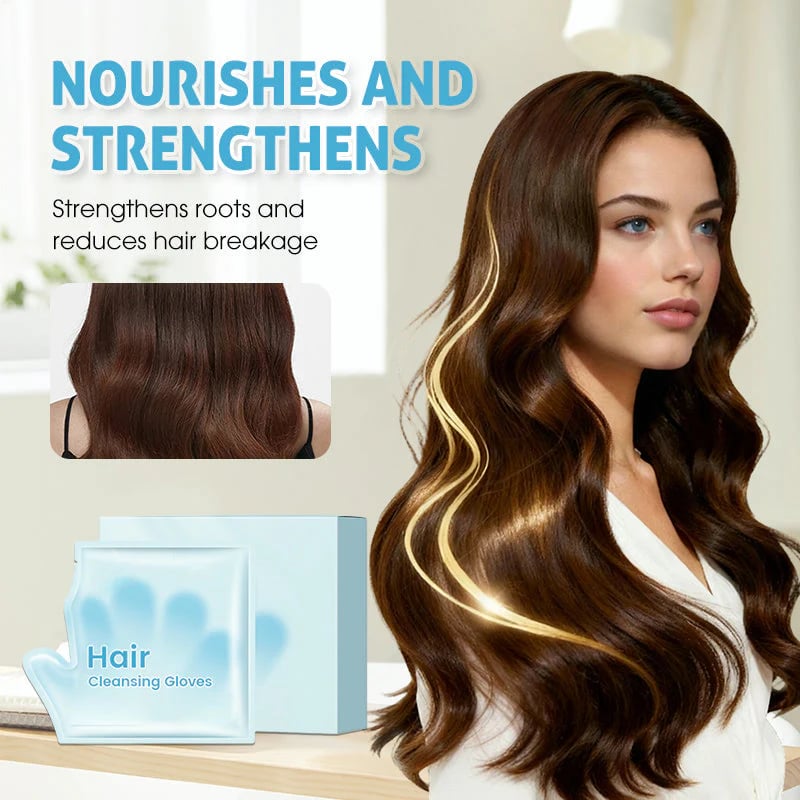 No-Rinse Hair Cleansing Gloves – Refreshing Scalp & Hair Wipes for Oily-Looking Hair