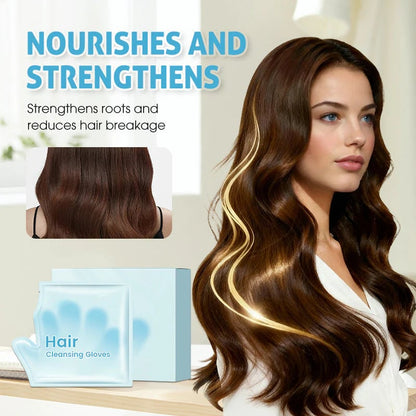 No-Rinse Hair Cleansing Gloves – Refreshing Scalp & Hair Wipes for Oily-Looking Hair