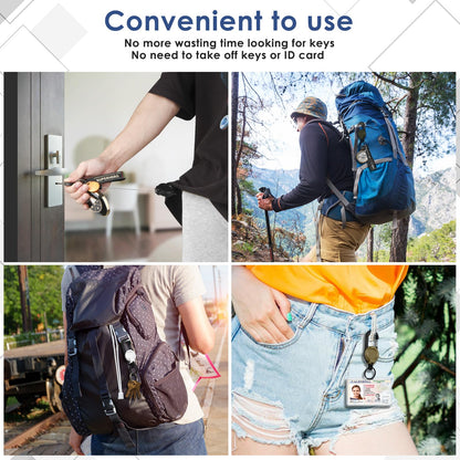 🔑 Heavy Duty Retractable Keychain Set