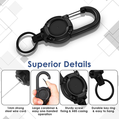 🔑 Heavy Duty Retractable Keychain Set
