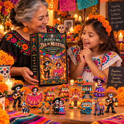 💀 Día de Muertos 2026 Countdown Calendar – 24-Day Day of the Dead Village with 24 Collectible Miniatures