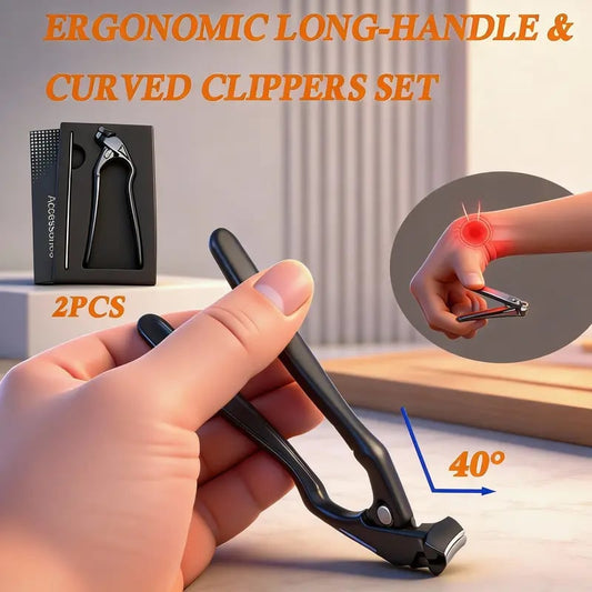 🖤 Curved Nail Clipper – Ergonomic Easy-Grip Design for Effortless Trimming