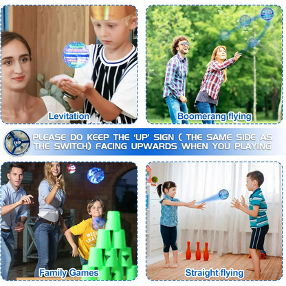 LED Flying Orb Ball Toy – Hand-Controlled 360° Hovering Spinner for Kids & Adults