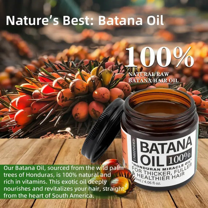 Unrefined Batana Hair Oil – Nourishing Scalp & Hair Care for Dry, Frizzy & Damaged-Looking Hair