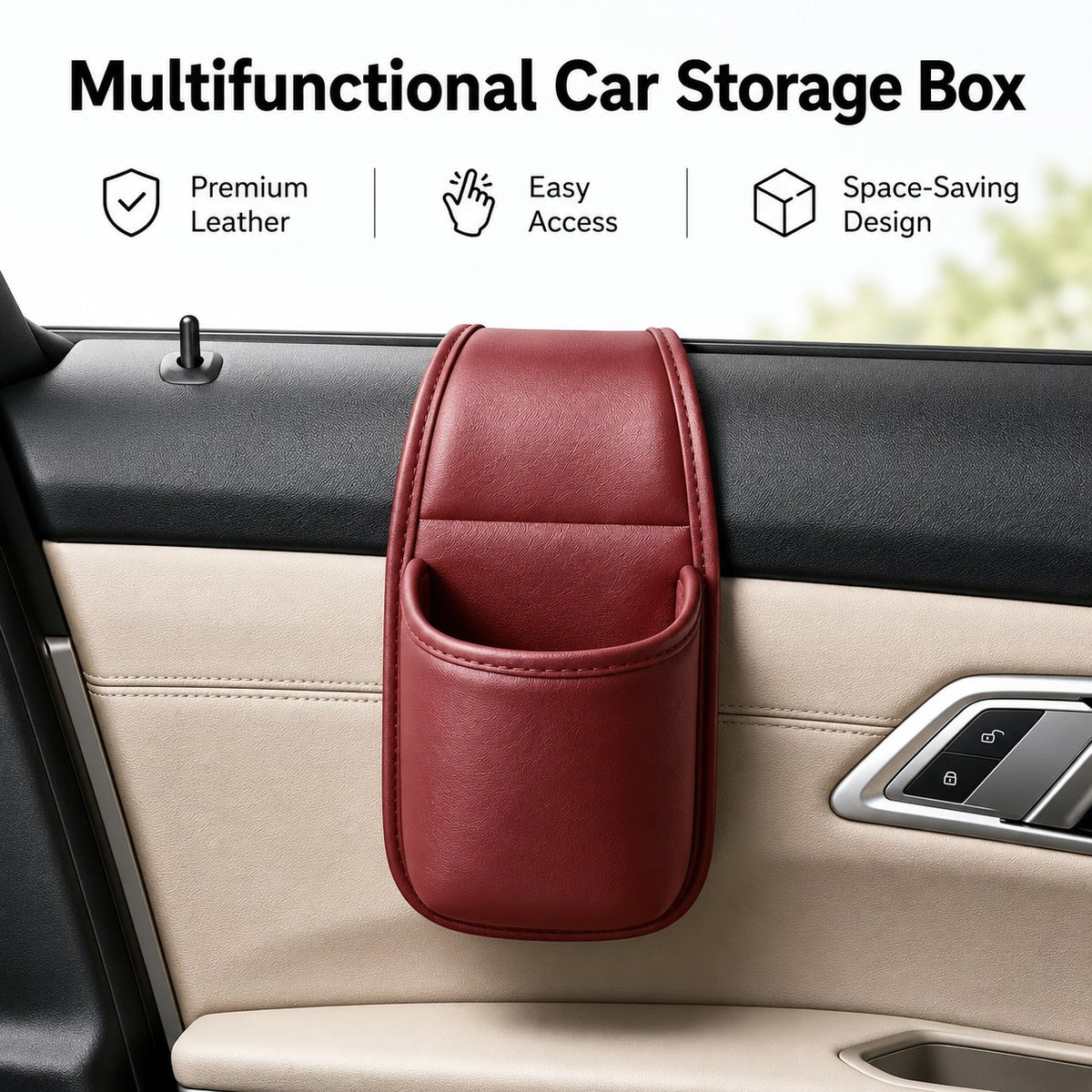 Premium Dual-Layer Car Door Storage Pocket