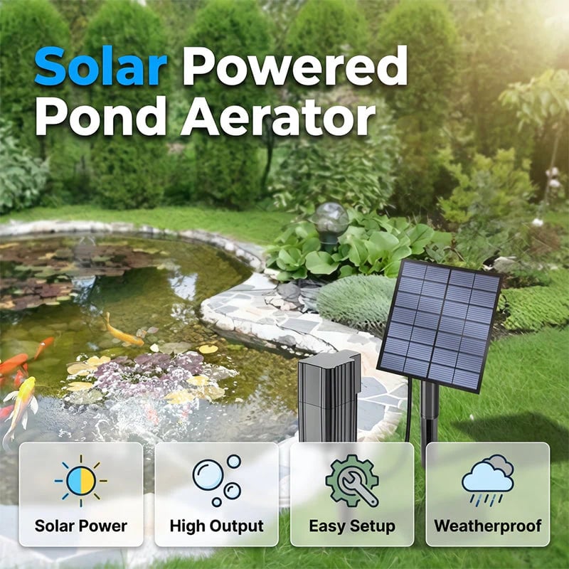 ☀️Solar Pond Aerator with Air Pump💨