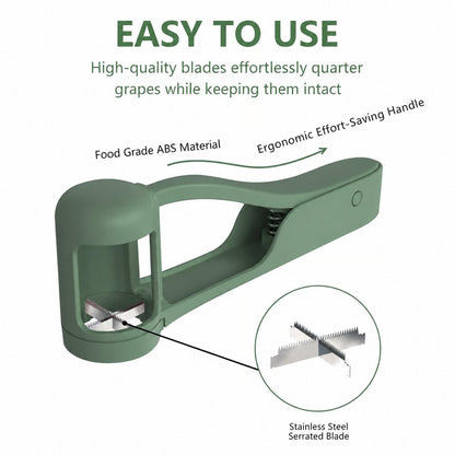 🍇 One-Press Grape Quartering Slicer – Fast 4-Way Cutter for Small Fruits