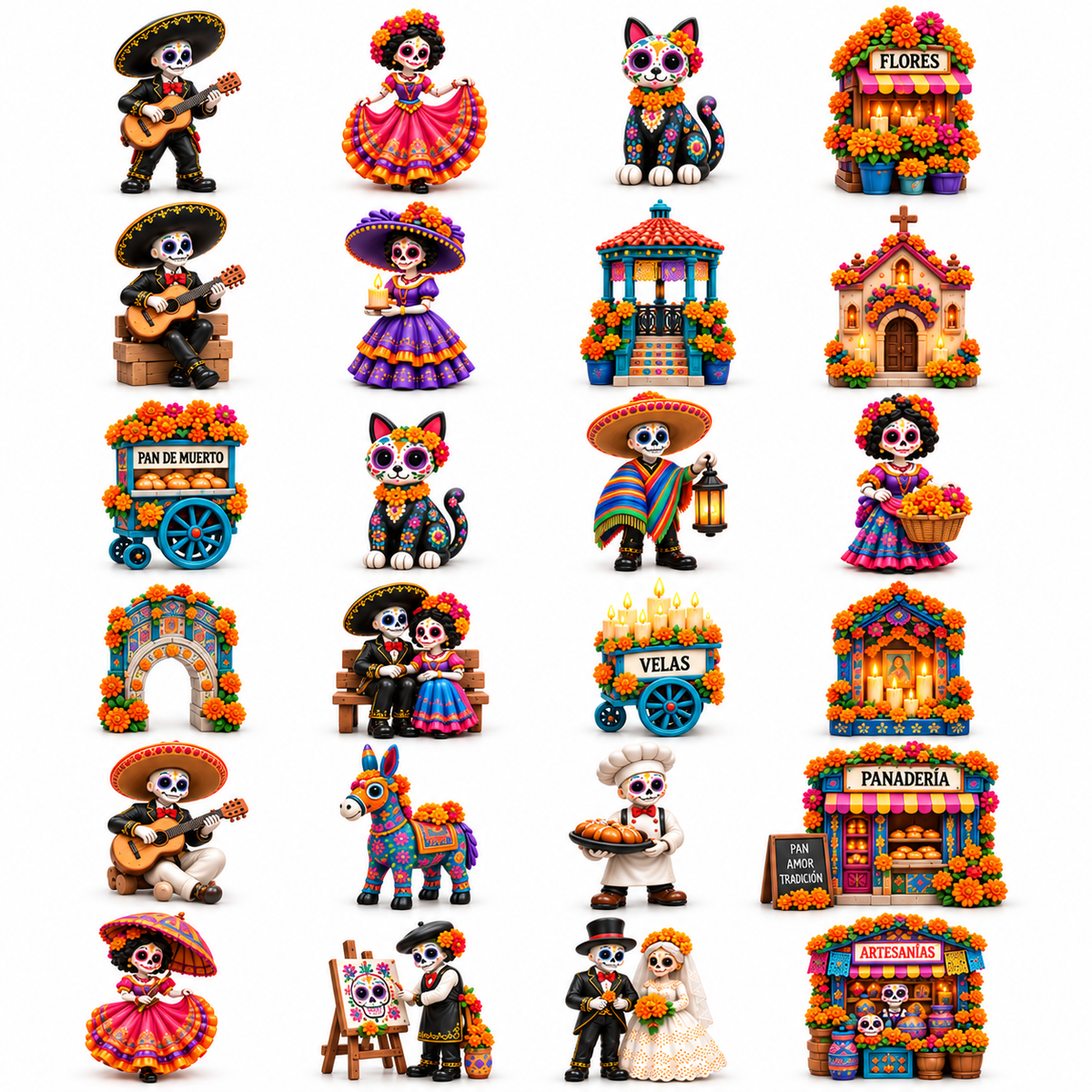 💀 Día de Muertos 2026 Countdown Calendar – 24-Day Day of the Dead Village with 24 Collectible Miniatures