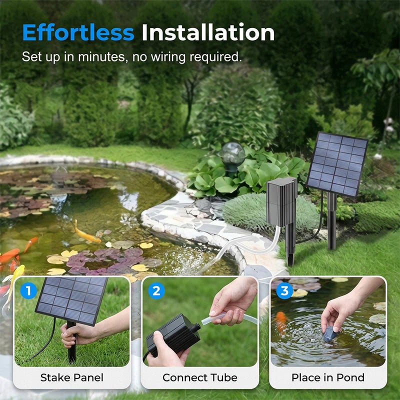 ☀️Solar Pond Aerator with Air Pump💨