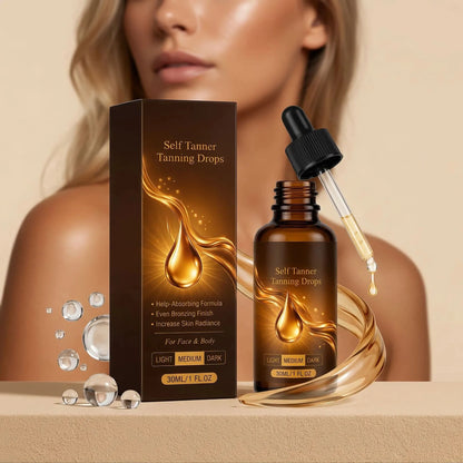 Sun‐Free Self‐Tanning Drops ☀️Get Natural Bronze Tan Without UV Exposure