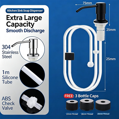 Built-In Sink Soap Dispenser with 39-Inch Extension Tube