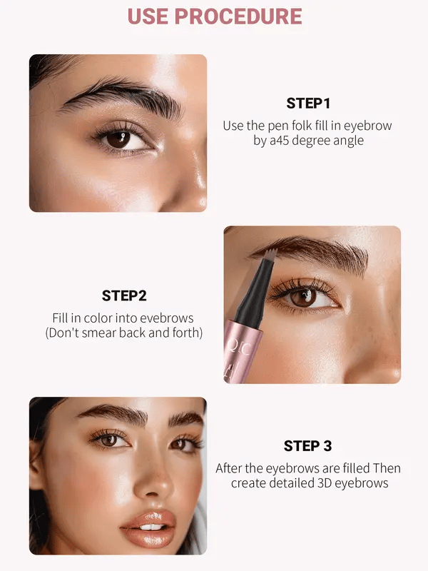 New Waterproof Micro-Fork Eyebrow Pencil, Long-Lasting Brow Pen for Natural Hair-Like Strokes