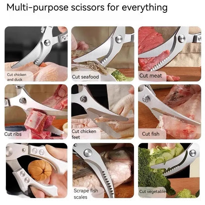 Stainless Steel Bone-Cut Kitchen Scissors