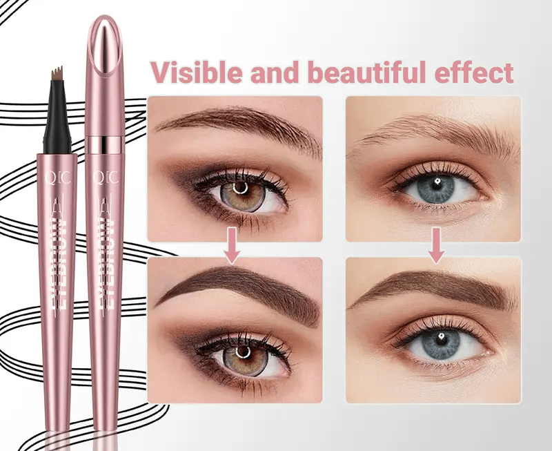 New Waterproof Micro-Fork Eyebrow Pencil, Long-Lasting Brow Pen for Natural Hair-Like Strokes