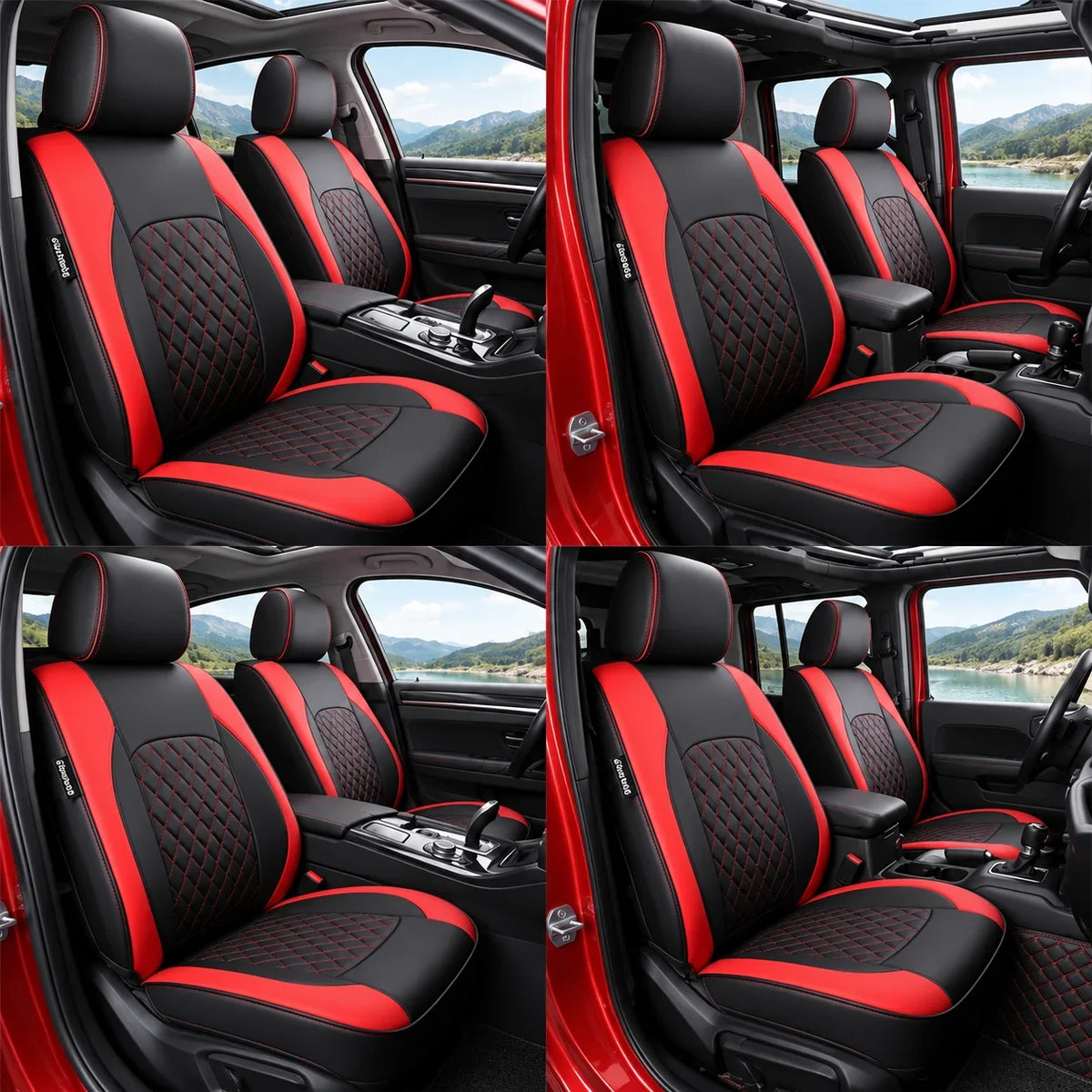 9-Piece Universal Fit Leather Car Seat Cover Set