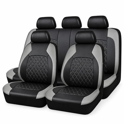 9-Piece Universal Fit Leather Car Seat Cover Set