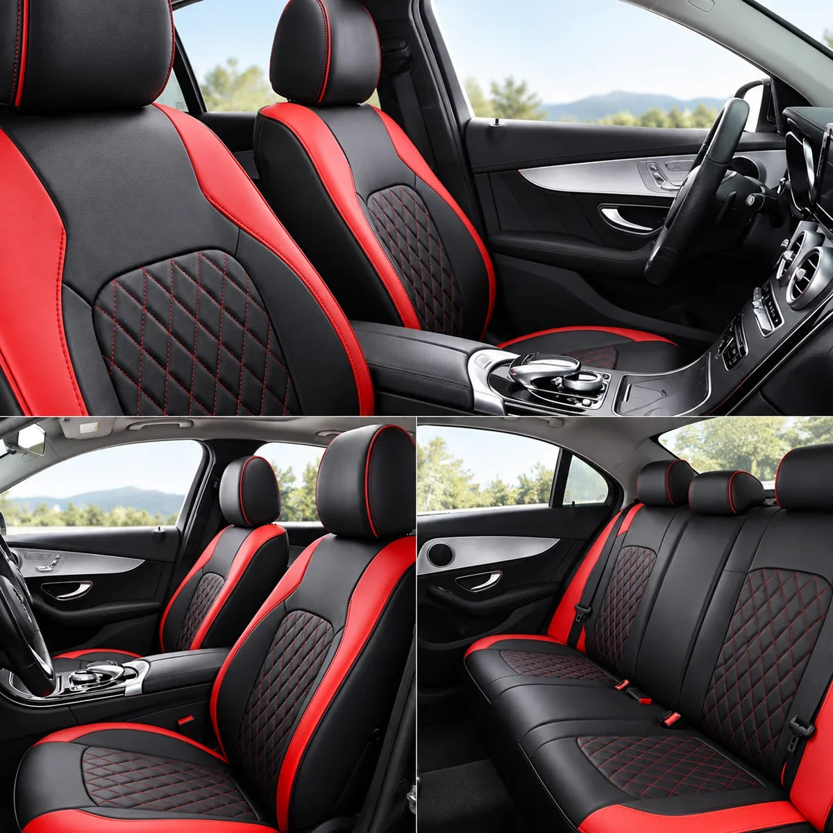 9-Piece Universal Fit Leather Car Seat Cover Set