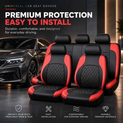 9-Piece Universal Fit Leather Car Seat Cover Set