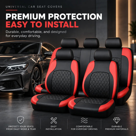 9-Piece Universal Fit Leather Car Seat Cover Set