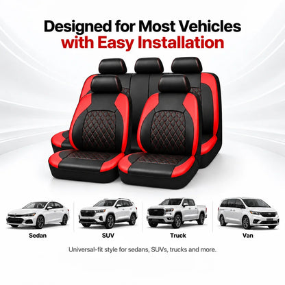 9-Piece Universal Fit Leather Car Seat Cover Set