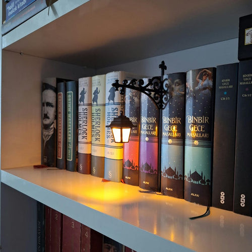 Library Lantern – Mini Bookshelf Lamp, Fantastic Shelf Decor, Warm and White LED Bookshelf Lamp