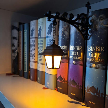 Library Lantern – Mini Bookshelf Lamp, Fantastic Shelf Decor, Warm and White LED Bookshelf Lamp