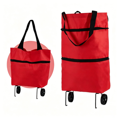 🛒 600D Oxford Fabric Rolling Cart – Expandable, Waterproof & Quiet, Holds Up to 10kg