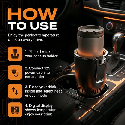 🚗🥤 Smart Car Cup Warmer & Cooler – 12V Heated & Cooling Cup Holder