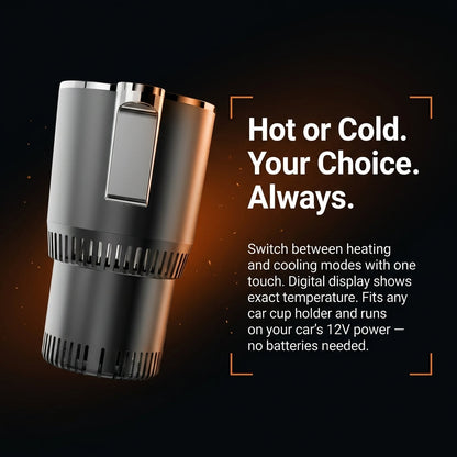 🚗🥤 Smart Car Cup Warmer & Cooler – 12V Heated & Cooling Cup Holder