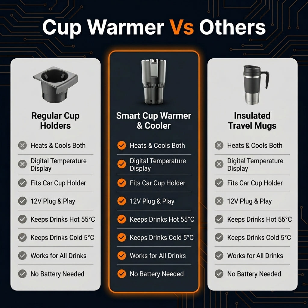 🚗🥤 Smart Car Cup Warmer & Cooler – 12V Heated & Cooling Cup Holder