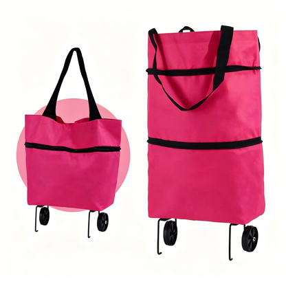🛒 600D Oxford Fabric Rolling Cart – Expandable, Waterproof & Quiet, Holds Up to 10kg