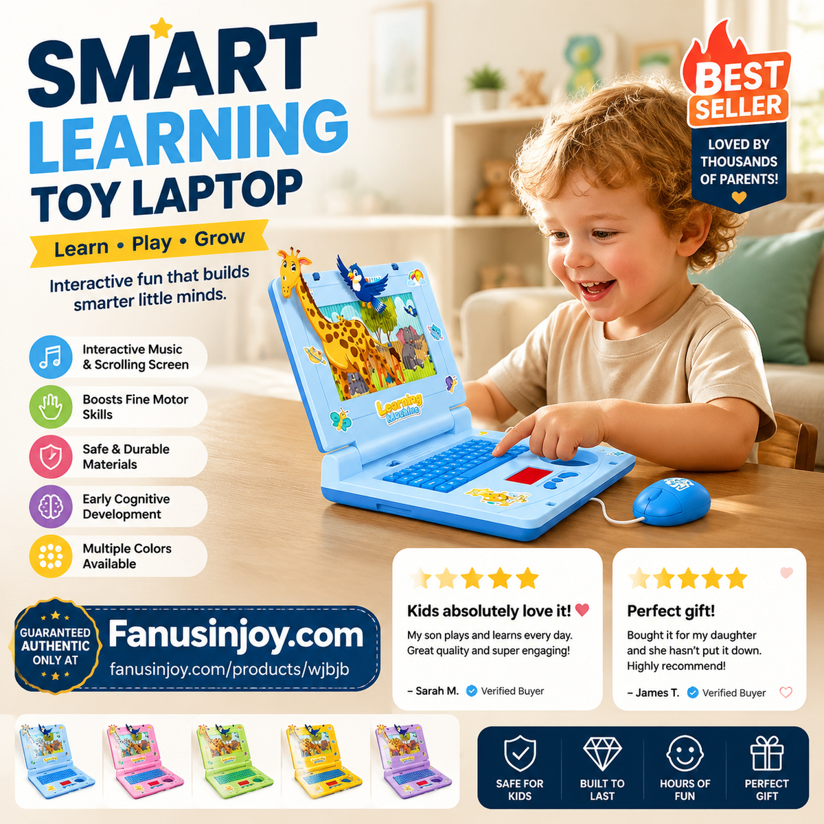 👧Educational toys to boost kids' thinking skills！🖥️Interactive Simulation Toy Laptop