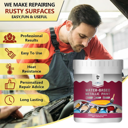 Rust Converter Metallic Paint – One coat stops rust, no sanding, no fumes. 🔨🛡️
