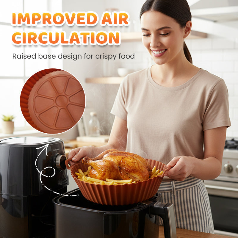 🔥 6-Piece Silicone Air Fryer Baking Tray Set – Non-Stick, Reusable & Easy to Clean