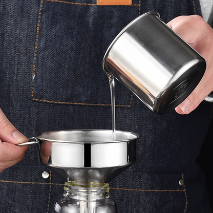🍳 Stainless Steel Kitchen Funnel – Multi-Purpose, Space-Saving Pouring Tool
